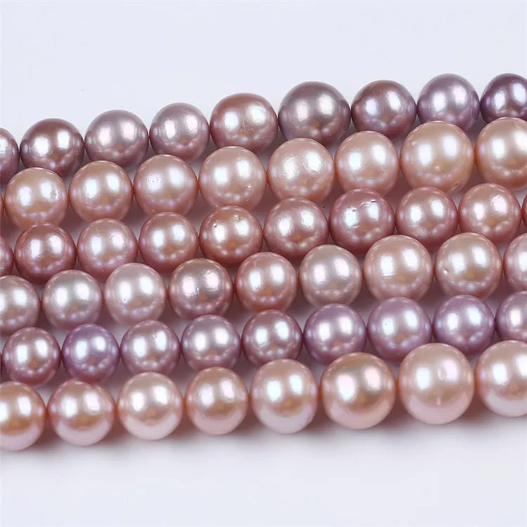 10-14mm Natural Freshwater Natural Purple Color Edison Shape Pearls