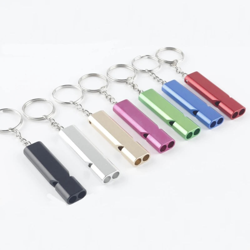 Wholesale Super Loud Aluminium Alloy Survival Whistle Emergency Field Tools with Keychain Safety First Priority