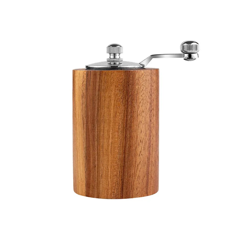 Manual Salt and Pepper Grinder with Handle Acacia Wood Spice Mill