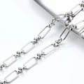 Handmade Stainless Steel Silver Knot Chains Waterproof Non-Allergic Oval Shape Choker for Jewelry Jewelry Findings Components