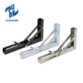 Zuogang Home Triangle Stainless Steel L-Angle Wall Mount Adjustable Folding Shelf Brackets 8-20 Inch