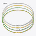 FUAMAY Woman Man 2MM Diamond Tennis Necklace 925 Sterling Silver Green White CZ Stone Tennis Chains