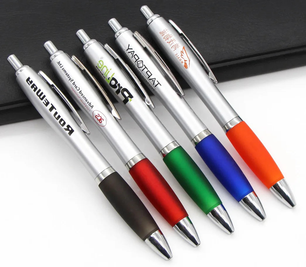 Custom Promotional Novelty Ballpoint Pen with 0.5mm Tip Soft Rubber Grip & Free Logo Samples-Gift Pen