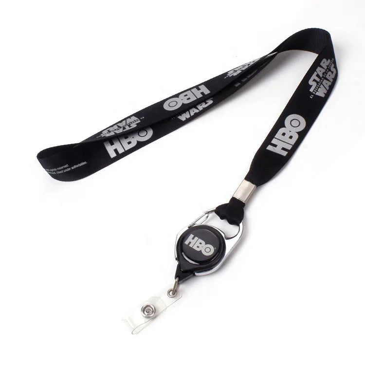 Wholesale Customized Double Sides Dye Sublimation Printed Breakaway Id Retractable Custom Badge Reel Lanyard