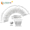 ELITER Hot Sell Stainless Steel Titanium Fan Eyelasstainless Steelensible Tweezer Tool Eyelash Tweezer Lash Tweezer 10mm