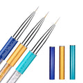 3pcs Nail Art Liner Brush Set 7/9/11mm  Long Lines Details Fine Designs