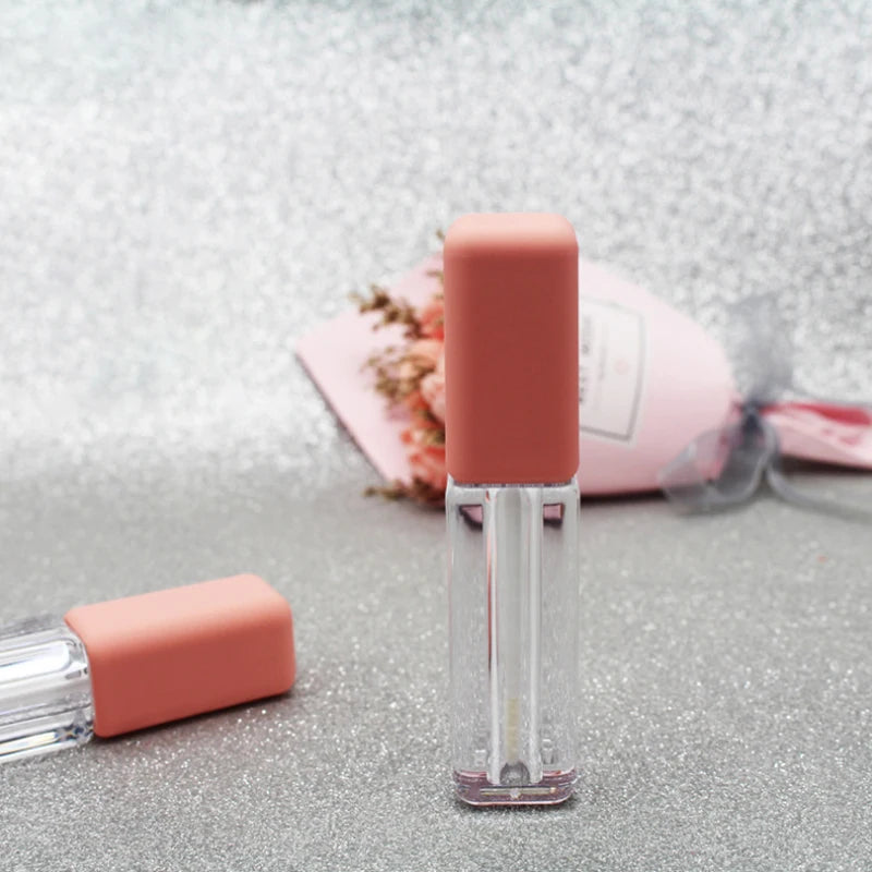 In Stock 2.5ml Pink Empty Lipgloss Tubes Plastic Lip Gloss Tubing with Applicator Screen Printing Ready