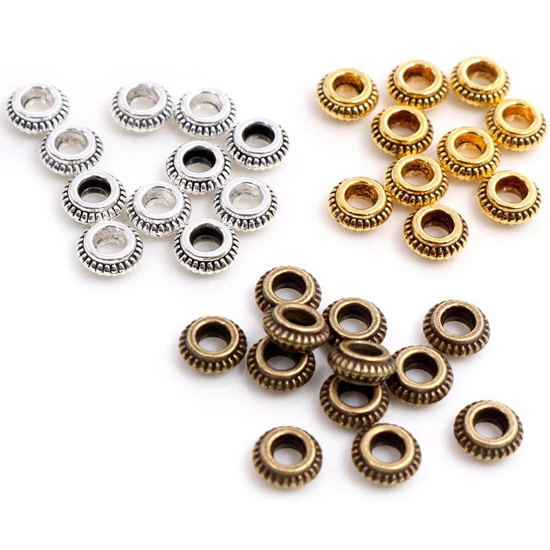 50pcs/lot Antique Gold Silver Plated Ball Crimp End Beads Dia 5mm Stopper Spacer Beads for Diy Jewelry Making Findings Supplies