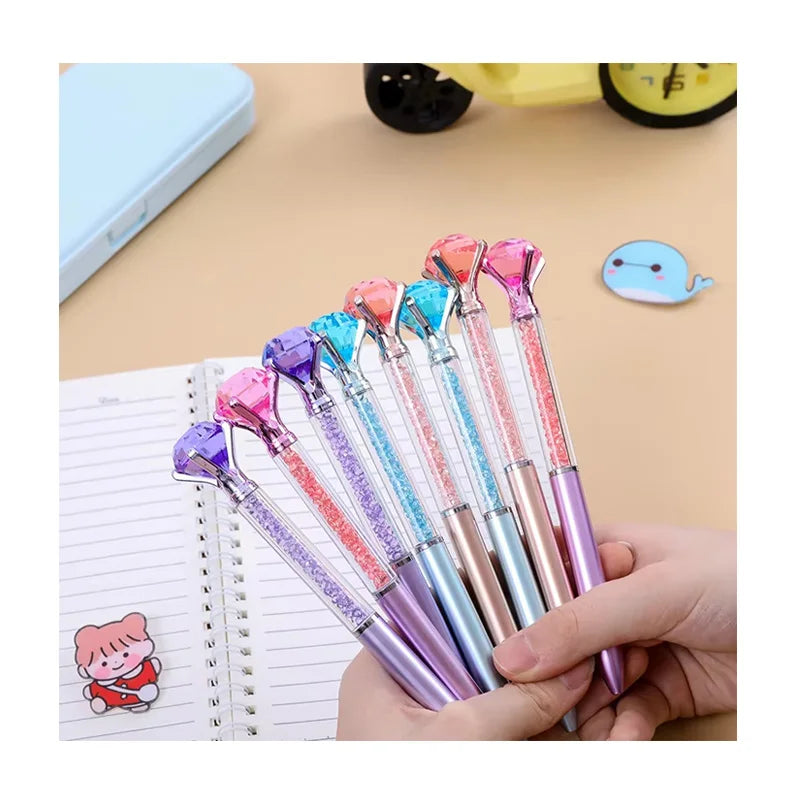 Fashion Creative Wedding Gifts Plastic Big Crystal Ballpoint Pens with Diamonds