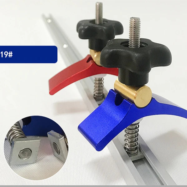 Upgraded T-track Hold Down Clamp Woodworking Universal Fixed Clamp Jig T-slots Clamping Blocks Platen Woodworking Tools
