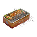 Outdoor Camping Barbecue Tools Portable Barbecue Grill Tinplate Box With Barbecue Grill Set Custom Tin Box