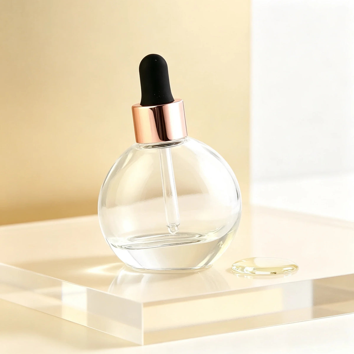 Customizable High Quality Round Shape Personalized 30ml Glass Dropper Bottle for Skincare & Essential Oil Packaging MegaBDM