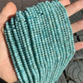 Wholesale 4*3mm 3*4mm Natural Amazonite Faceted Rondelle Beads Spacer Faceted Rondelle Stone Beads for Jewelry Mak