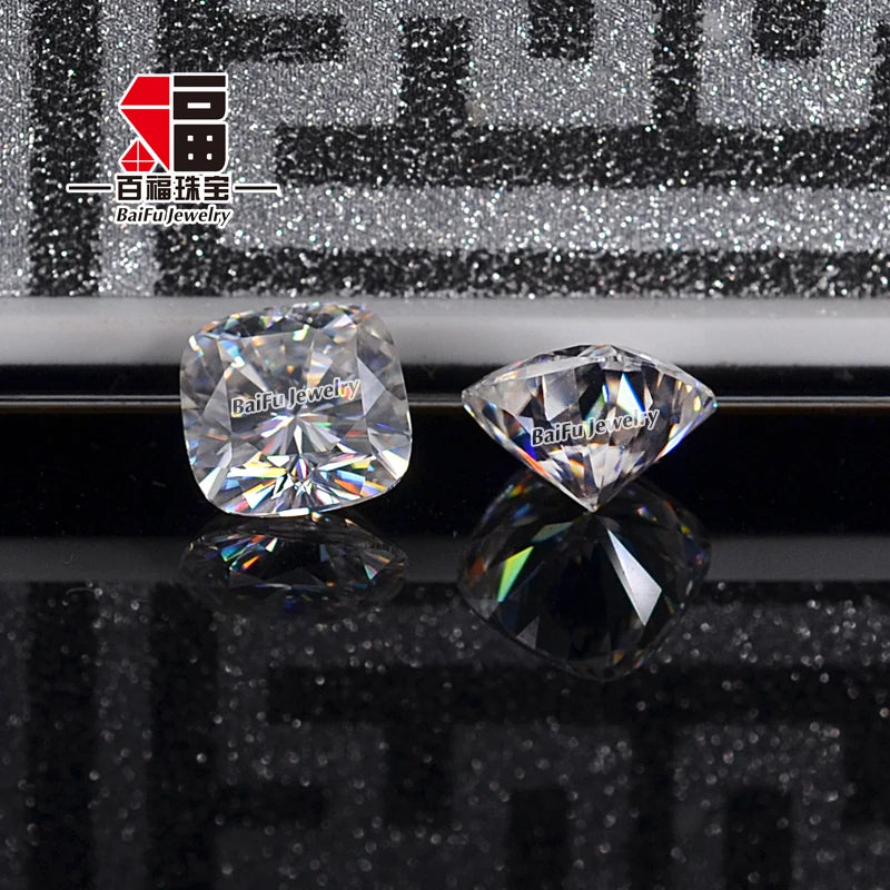 Baifu Jewelry Wholesale Price White DEF Cushion Moissanite