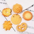 New Arrival Good Quality Flat Back Artificial Large Biscuit Design Resin Cabochon Food Charms for Keychain