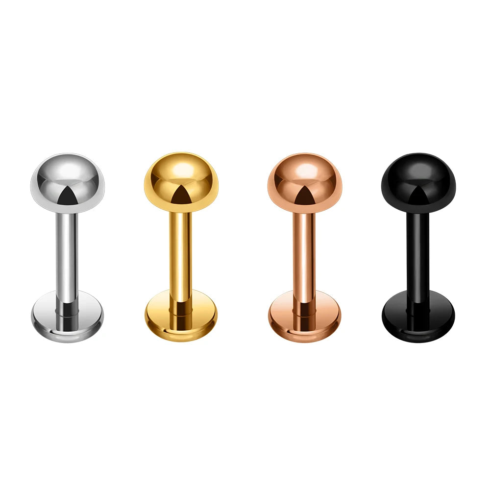 ASTM F136 Titanium Flat Back Earrings 16G Nose Stud Basic Style Labret Cartilage Tragus Helix Lobe Women Body Piercing Jewelry