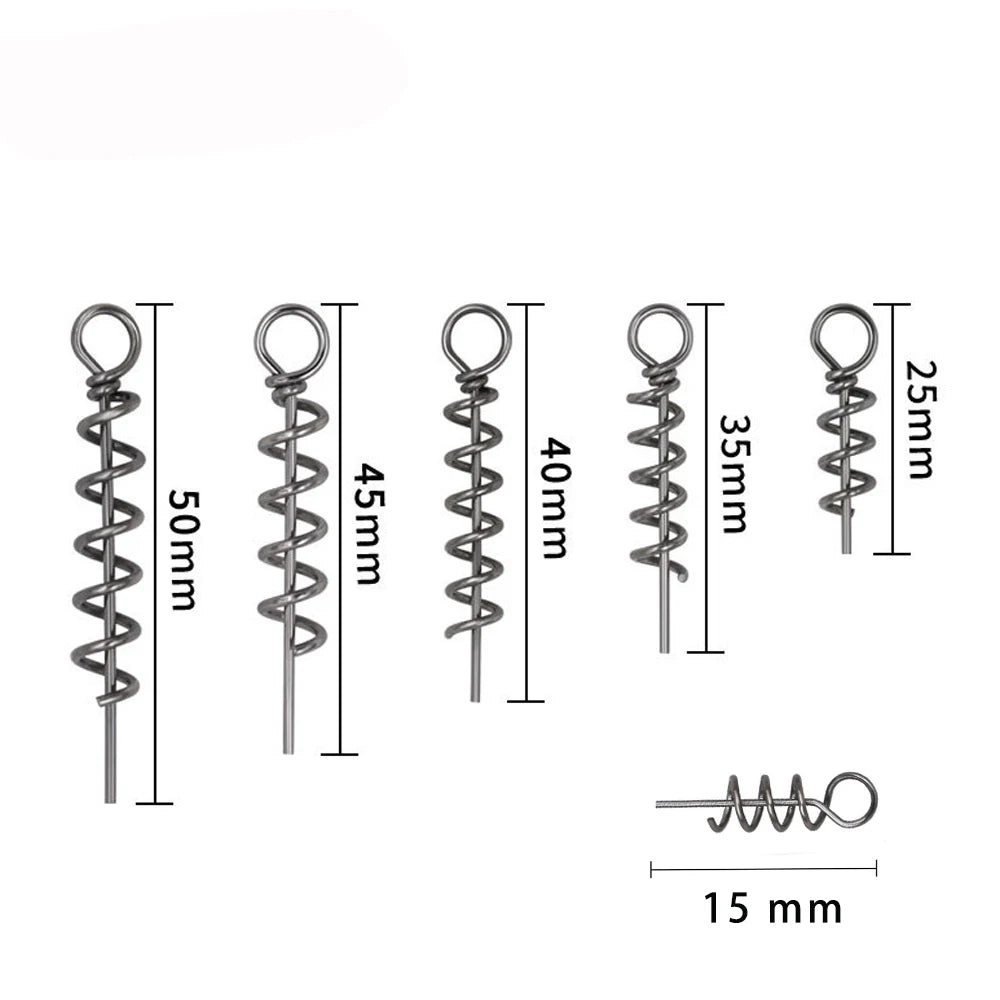 Fishing Connector Pike Jig Lure Screws Stainless Steel Stinger Fishing Lure Connector Swivel Spring Lock Pin Needle Snap
