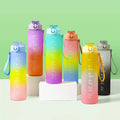 32 oz Sports Water Bottles Times Drink Straw Motivational Time Marker Leakproof BPA Free Eco-Friendly Applicable for Adults