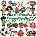 Promotional Gifts Key American Football Basketball Soccer Key Chain Sport Team Club Custom Logo 2D 3D Soft PVC Keychain