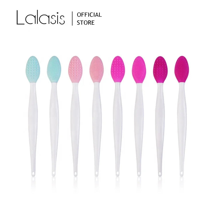 Lalasis Exfoliating Lip Brush Tool Double-sided Silicone Blackhead Nose Cleaning Brush