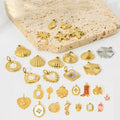 New Design Stainless Steel Gold Plated Beach Jewelry Making Charms Non-Tarnish Sea Shell Seahorse Starfish Fish Pendants Charms