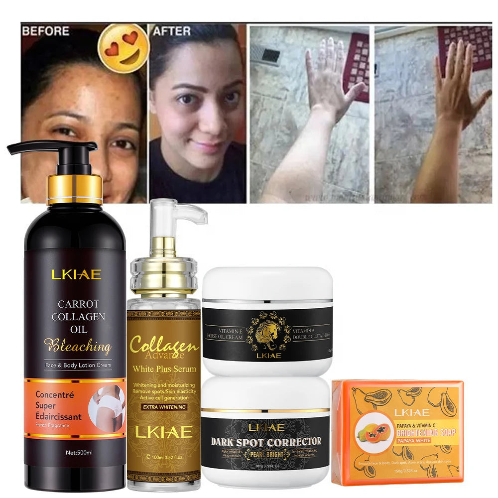 Private Label Collagen Anti-aging Whitening Remove Dark Spots Cream Strong Caramel Skincare Set