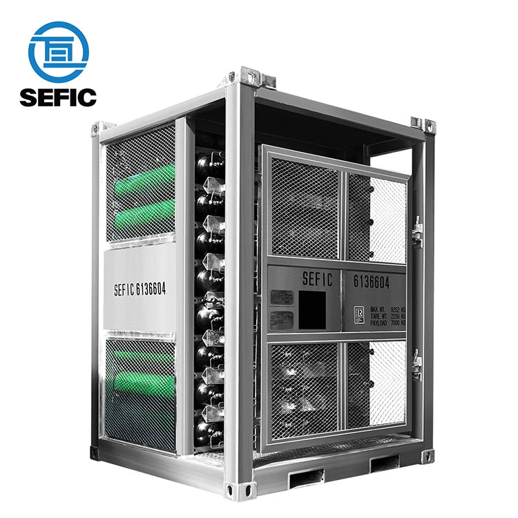 DNV 2.7-1 Offshore Bottle Rack Gas Cylinder Rack Oxygen Gas Cylinder Bundle 8x8 64units Cylinder