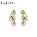 CZCITY Dainty Real Sterling 925 14 K CZ Stud Small Earring Trendy New Jewelry Arrivals Sterling Silver Earrings