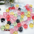 200pcs 10 Colors 2 Holes 5mm Colorful Transparent Mesh Flute Mini Buttons DIY Sewing Plastic Small Doll Buttons Wholesale