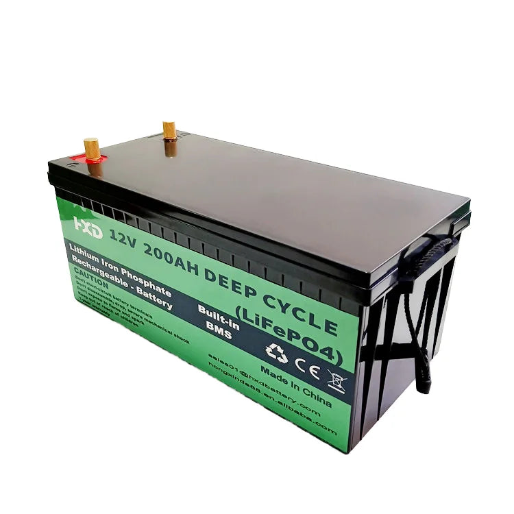 Rechargeable 25kw BMS Solar Storage LiFePO4 Lithium Battery Pack 12V 200AH Energystorage Li Ion Battery