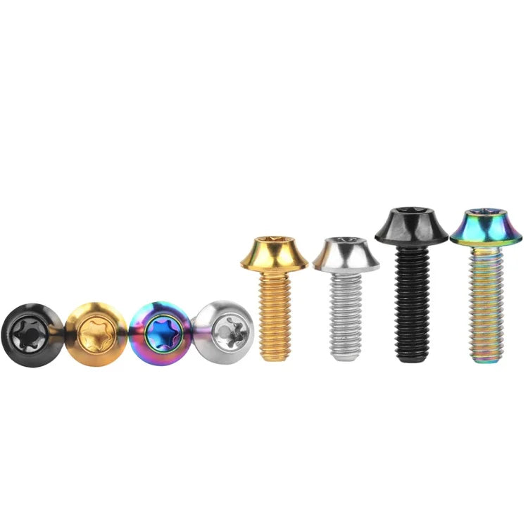 Color Titanium Bolt M6x16 20mm Umbrella Torx Head for Bike V Brake Fixing Screw Cycling