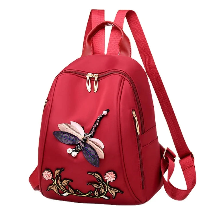 2024 Custom Fashion Embroidery Outdoor Luxury Small Proof Red Backpack With Logo