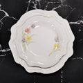 Solhui Elegant Beaded Edge Arabic Clay Ceramic Charger Plate