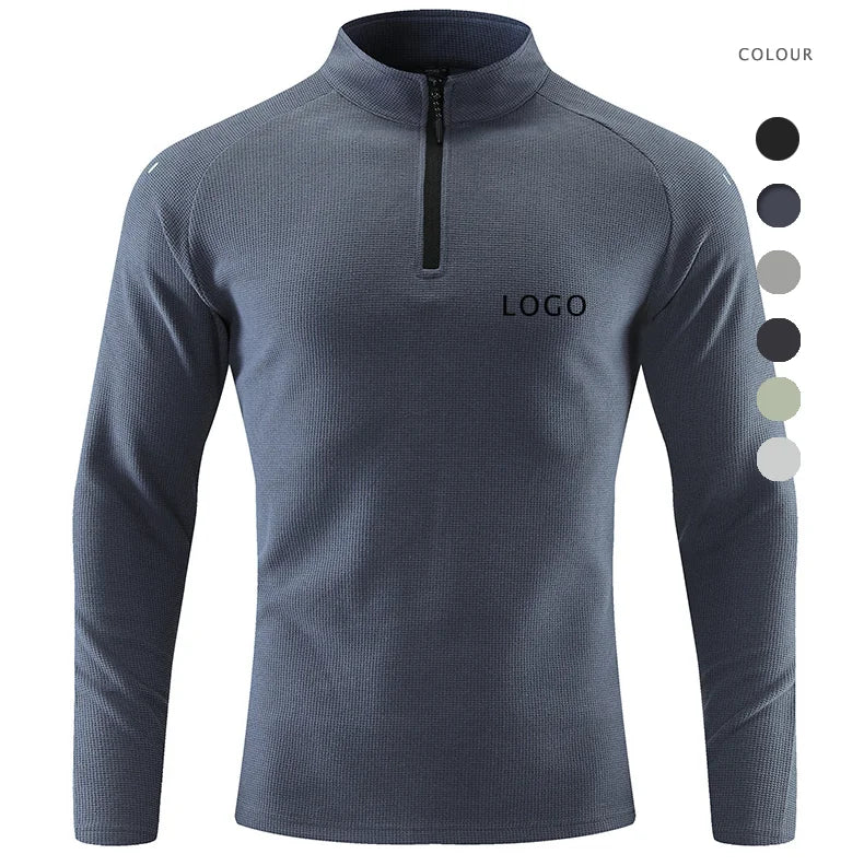 Men's Long Sleeve Sports Top Quick Dry Stand Collar Autumn Fitness Running Casual Zipper Training Adult Breathable Active Tops