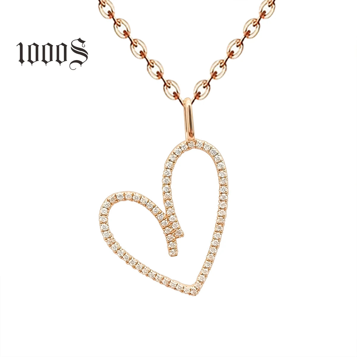 Customized 18K Real Solid Gold Diamond Heart Pendant Necklace Women Jewelry Pendant Necklace for Women