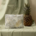 Rivta New Material Natural Pineapple Fiber Cloth Eco Friendly Water Print Flower Zipper Cosmetic Makeup Pouch Bag