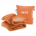 100x150cm Branded Blanket for Travel Fleece Travel Blanket Custom Embroidery Logo 2in1 Portable Outdoor Pillow Airplane Blanket