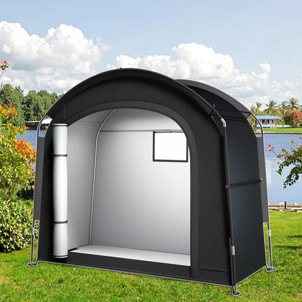 Outdoor Four-Season Waterproof Canvas Bicycle Storage Tent with Large Space for Independent Riding Equipment