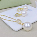 JW053 8-11mm  DIY Natural Real Freshwater Pearl Set Charm  Accessories 925 Sterling Silver  Gold Plated Jewelry Set for Women