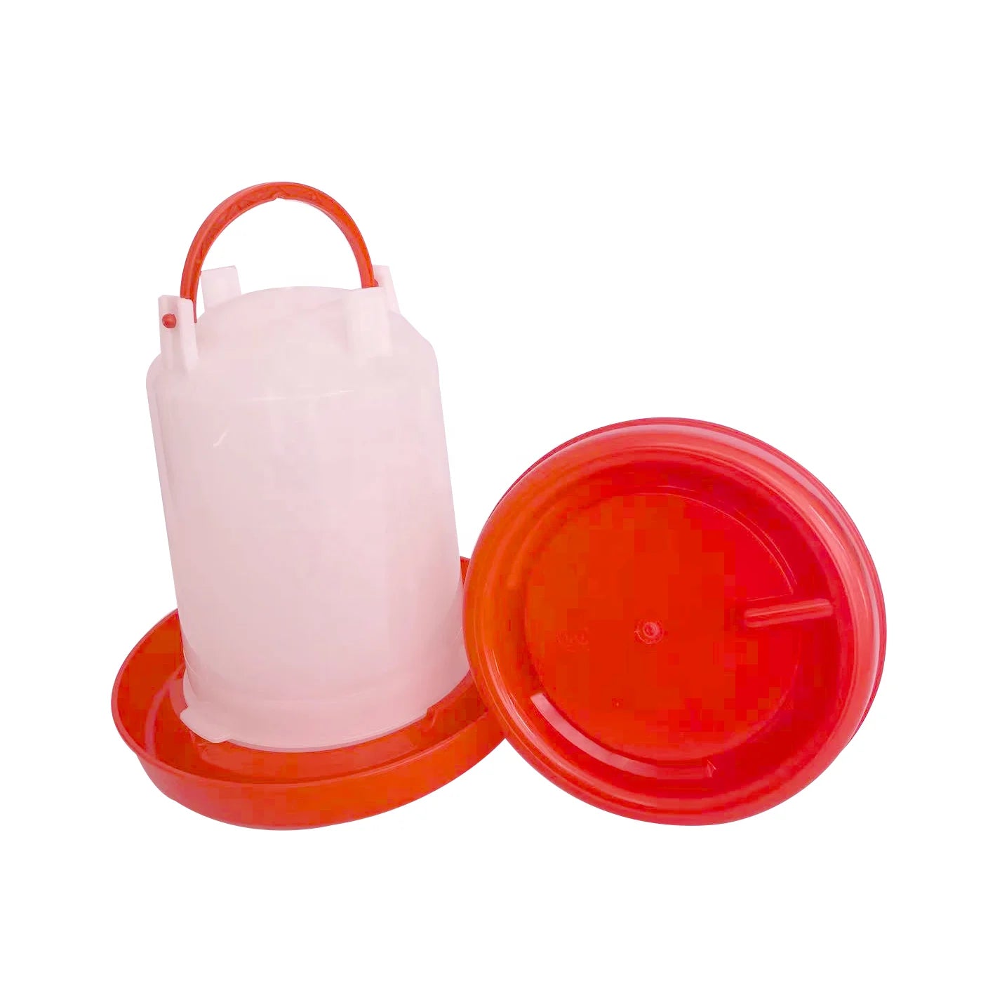 New 1.5L Automatic Chicken Drinker with 3L-14L Feeder Set Hanging Poultry Drinking System Red White