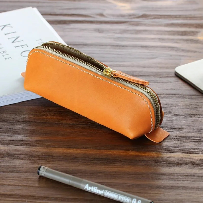 PU Pencil Pen Case Portable Stationery Bag Big Capacity Pencil Pouch With Zipper Pencil Bag Markers Holder