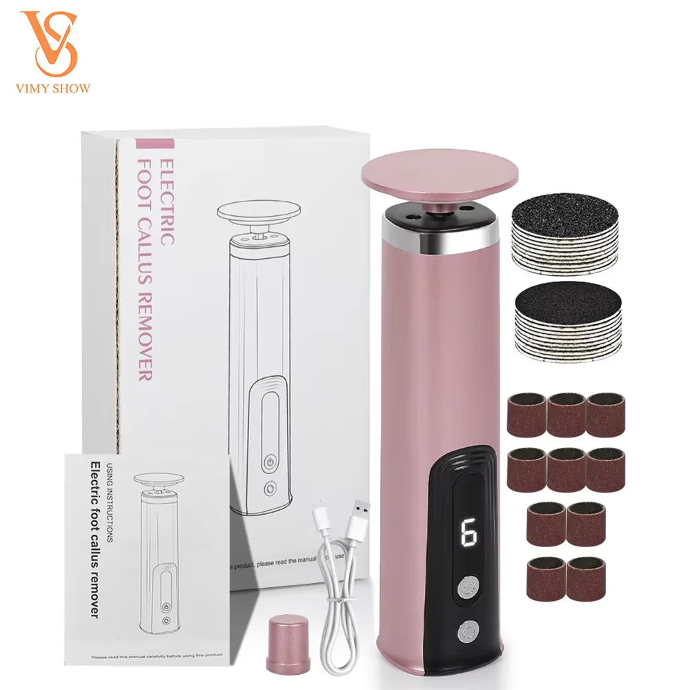2025 New Trend 2-in-1 Electric Foot File Callus Remover Dead Skin Callus Manicure Pedicure Kit Stainless Steel Factory Price