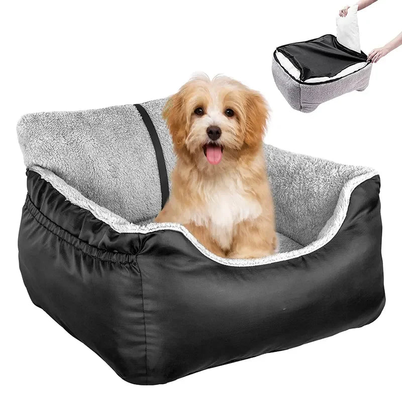 Dog Safty Travel Carrier Bed Washable Waterproof Dog Booster Seats with Storage Pockets Pet Car Travel Carrier Bed