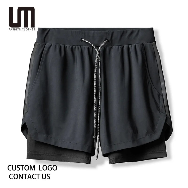 Hot Selling Products Men's 2-in-1 Gym Shorts - Bodybuilding Compression Shorts Training Running Shorts (OEM/ODM)