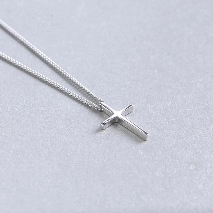 Wholesale Minimalist Jewelry 925 Sterling Silver Cross Pendant Necklace for Woman