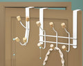Modern Adjustable Over Door Rack for Towels Clothes Coats-Hooks Towel Hanger Eco-Friendly PVC Material Bathroom/Living Room Use