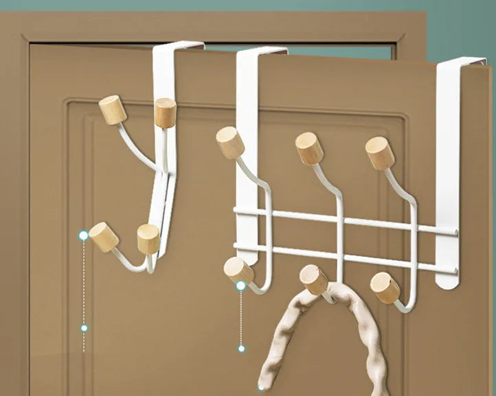 Modern Adjustable Over Door Rack for Towels Clothes Coats-Hooks Towel Hanger Eco-Friendly PVC Material Bathroom/Living Room Use