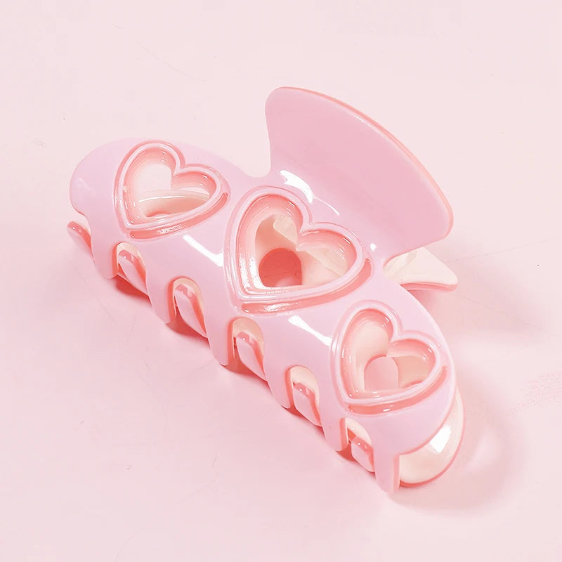 Midairy Factory Direct Sale Sweet Style Hair Claw Hollowed Heart Shaped Hair Clip for Girls CSFZ0497