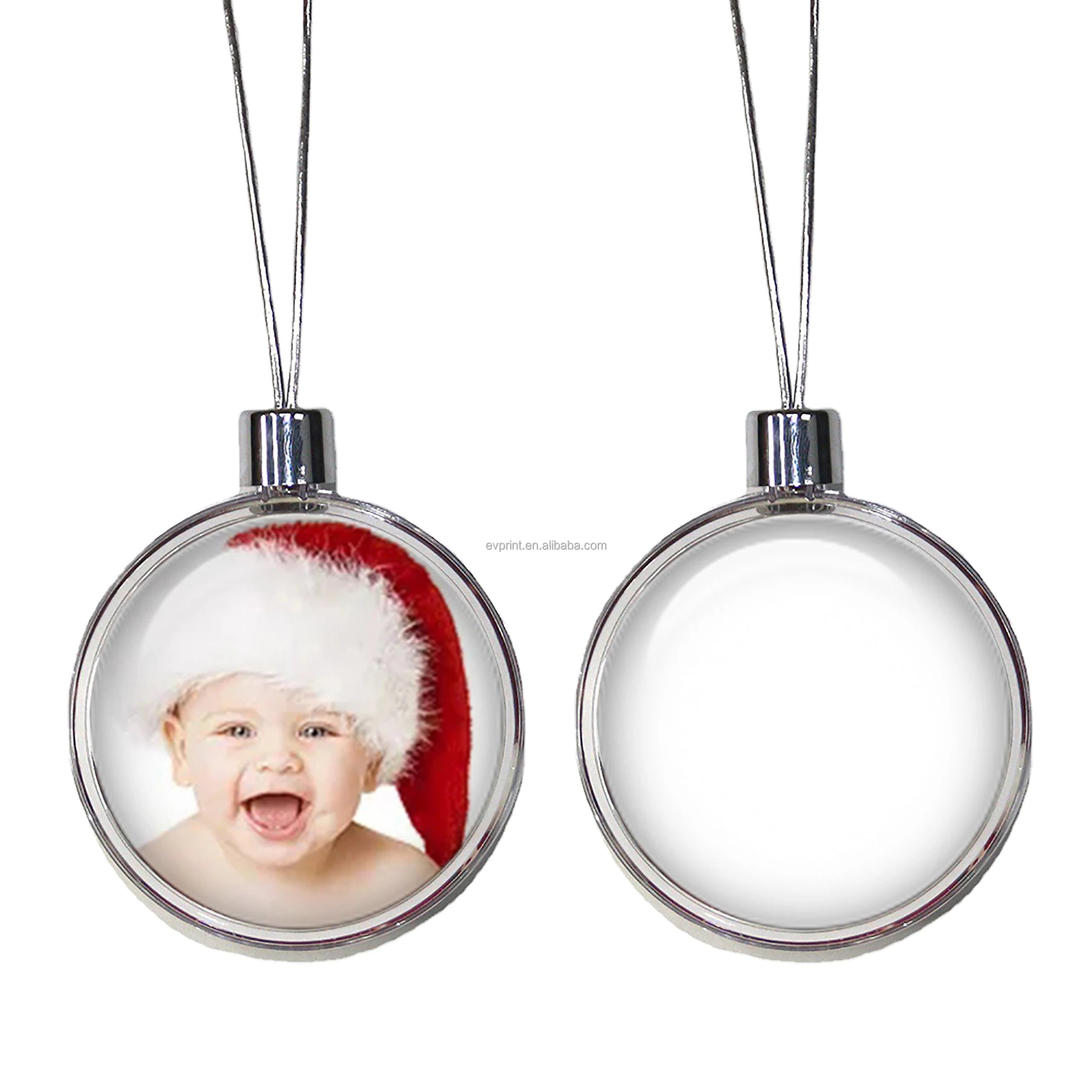DIY Customized Plastic Transparent Xmas Tree Decoration Ornament Sublimation Christmas Ball Ornament