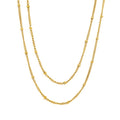 Fenny 18K PVD Plated Fashion Dainty Double Layered Bead Necklace Sweater Chain Stainless Steel Jewelry Wholesale